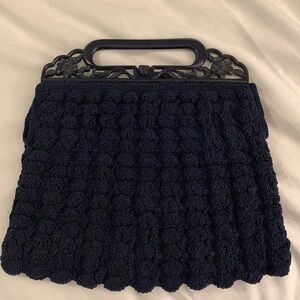 Floral Crocheted Vintage Purse Bag
